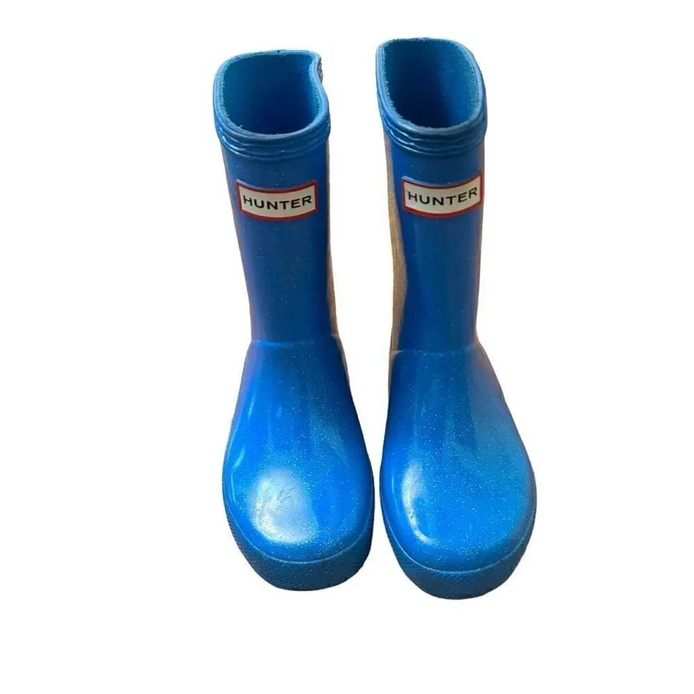 Hunter Original First Classic Starcloud Short Rain Boots Blue Size US 10 Kids